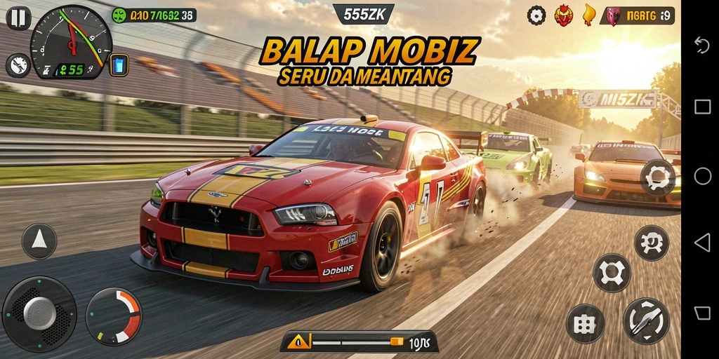 Tangkapan layar gameplay balap seru di 555ZK.