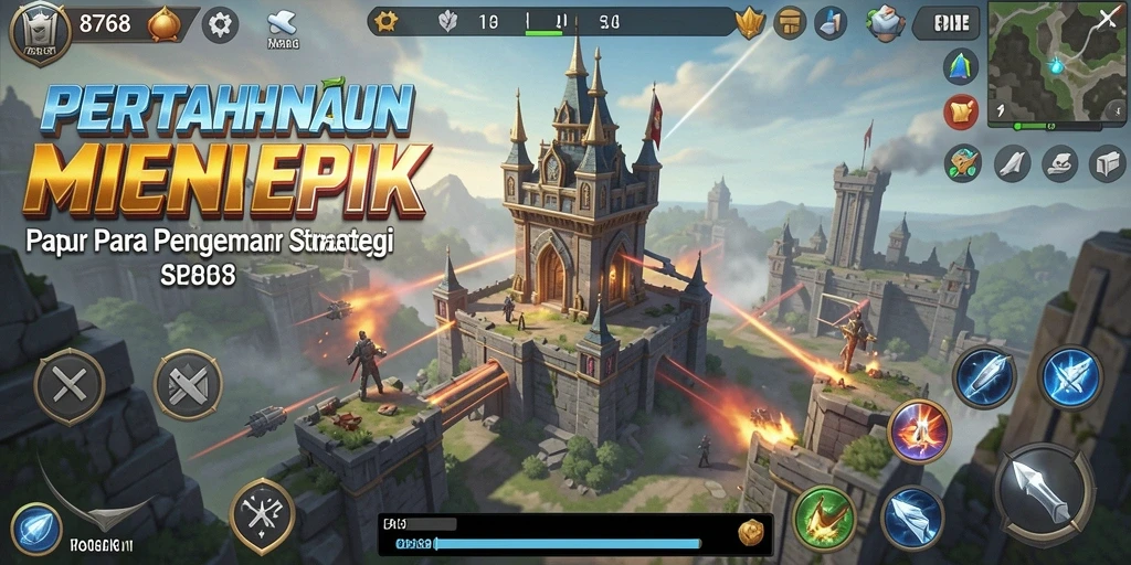 Gameplay menara pertahanan yang intens dan seru di 8768.