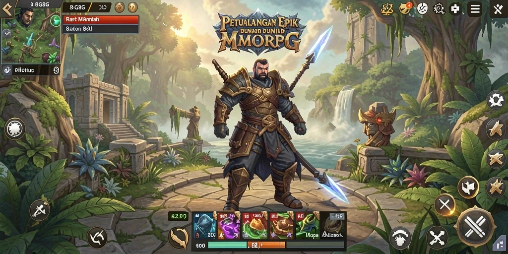 Screenshot menampilkan aksi seru dalam gameplay MMORPG 8G8G.