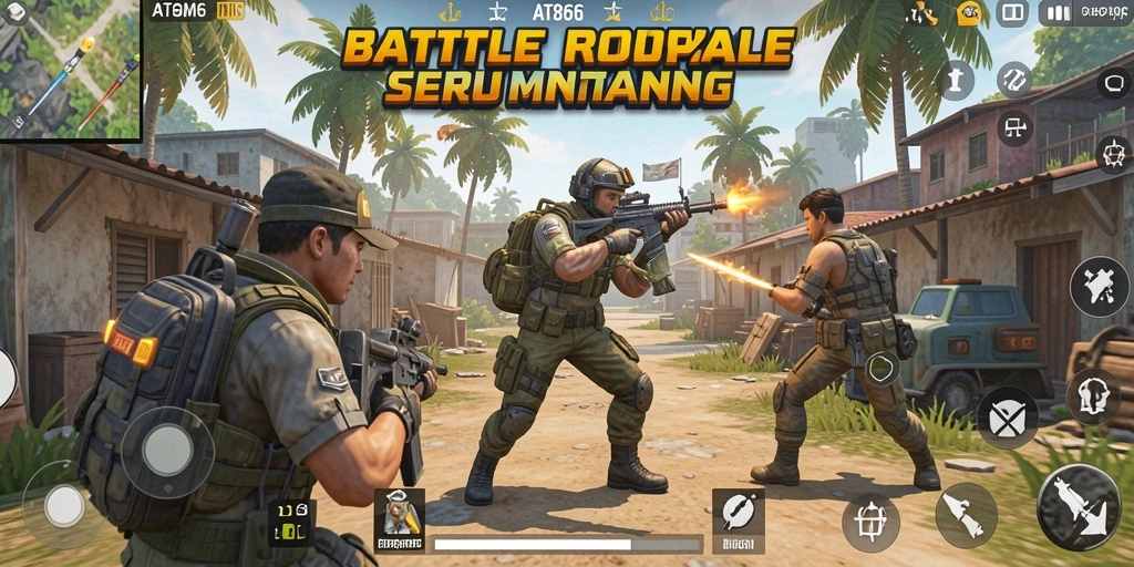 Screenshot gameplay AT866 yang menampilkan aksi seru Battle Royale.
