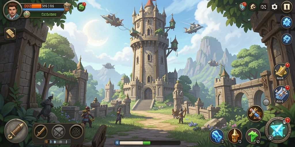 Tampilan gameplay seru D06 saat mempertahankan menara.