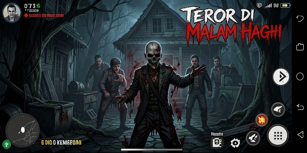 Tampilkan gameplay menegangkan dari D73 di malam yang gelap.