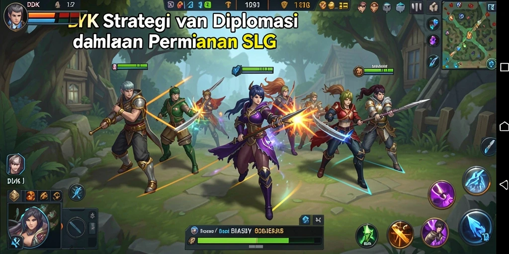 Screenshot DKK menunjukkan aksi strategis dalam pertempuran SLG.