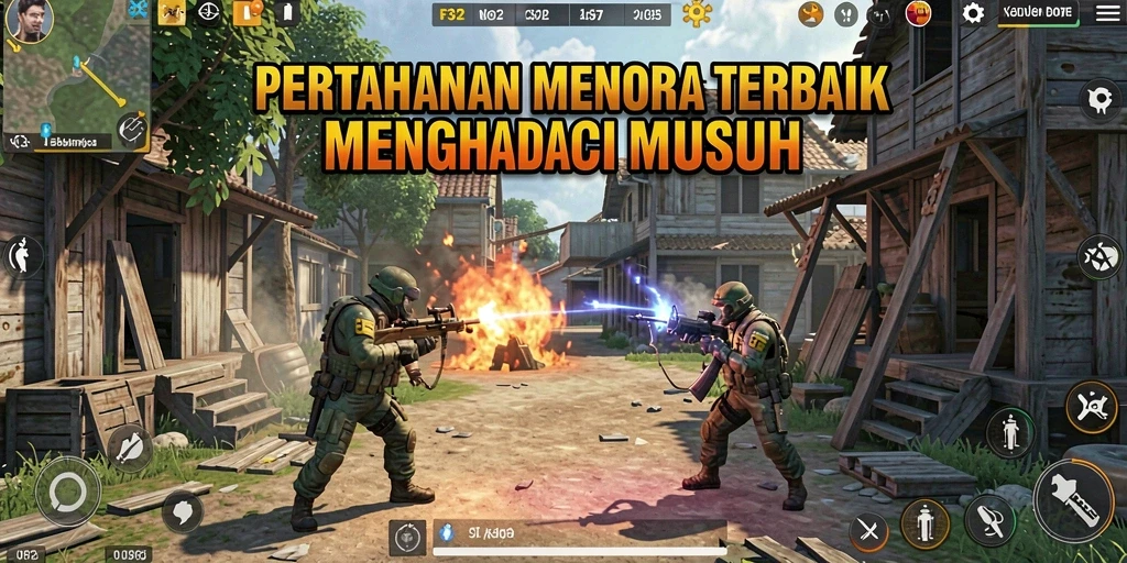 Tampilan menyeramkan saat pertahanan menara siap menghadapi gelombang musuh.