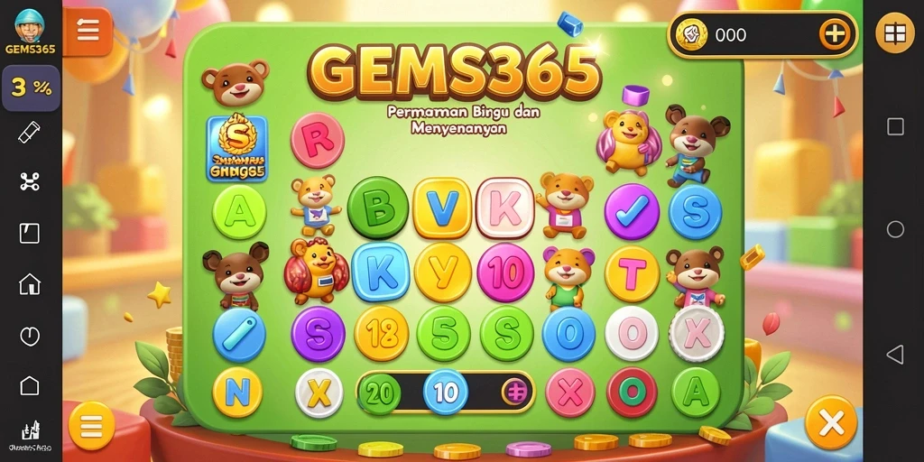 Tampilan gameplay GEMS365 yang seru dan interaktif saat bermain Bingo.