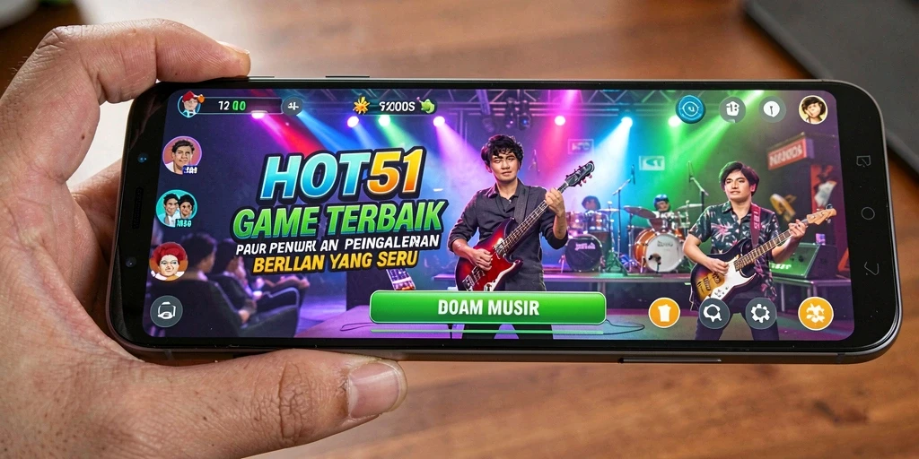 Tampilan gameplay HOT51 yang penuh energi dan interaksi musik.