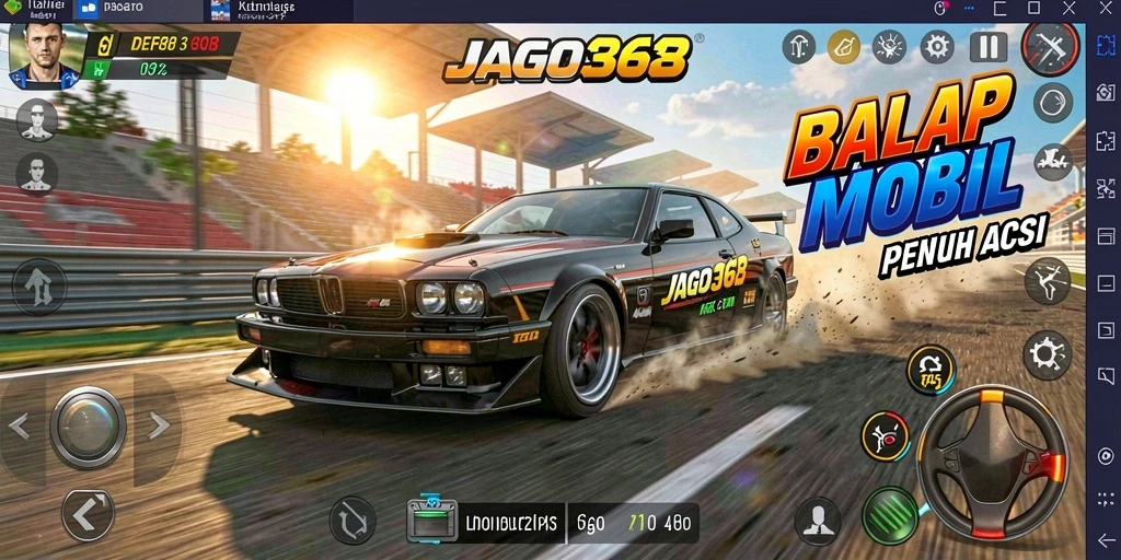 Tampilan gameplay JAGO368 yang menegangkan di lintasan balap.