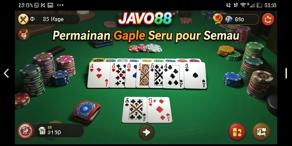 Tampilan seru gameplay Gaple di JAVO88