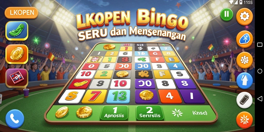 Tangkapan layar gameplay LKOPEN yang menampilkan keseruan permainan Bingo.