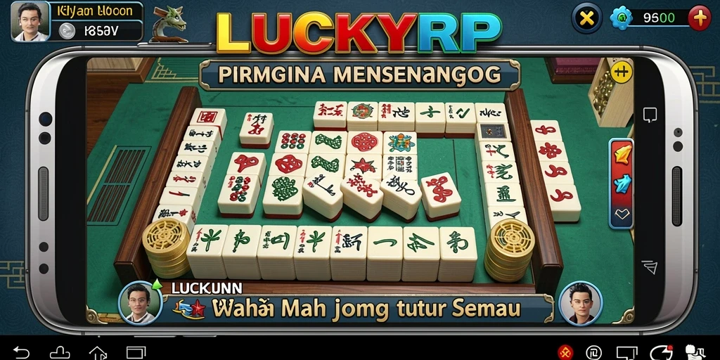 Screenshot gameplay LUCKYRP menampilkan tingkat kesulitan Mahjong yang menantang.