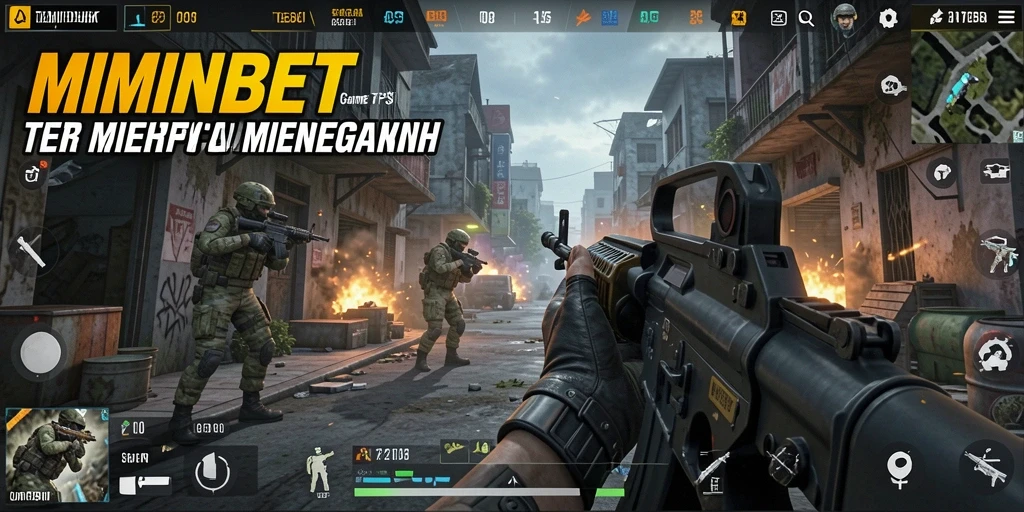 Screenshot menunjukkan aksi menembak dalam MIMINBET yang intens dan mendebarkan.