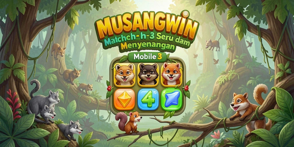Screenshot MUSANGWIN yang menampilkan gameplay seru Match-3.