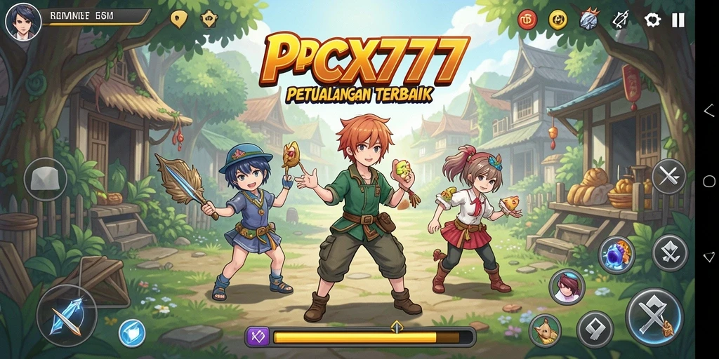 Tampilan gameplay menarik dari PCX777 dengan karakter Anime yang hidup.
