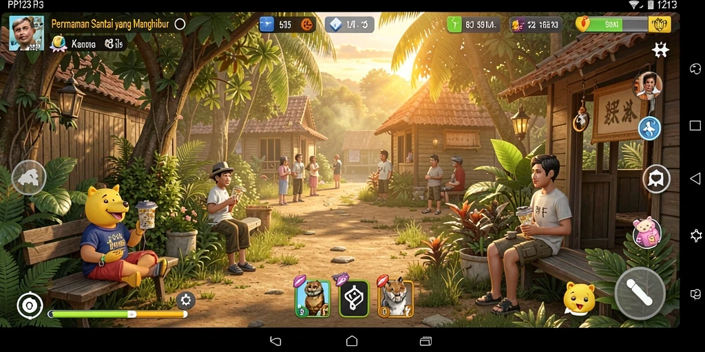 Gameplay PP123 yang santai dan menghibur.