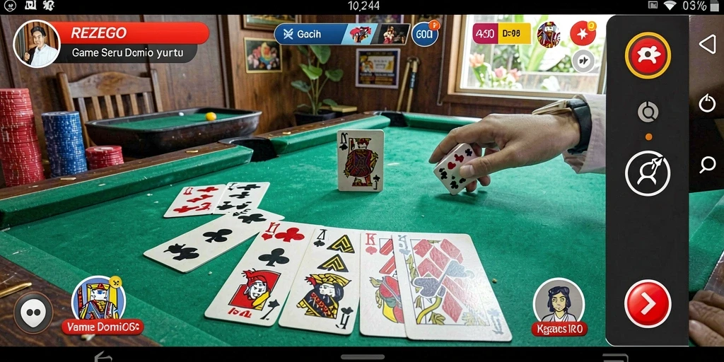 Tampilan menarik dari gameplay Domino di REZEGO.