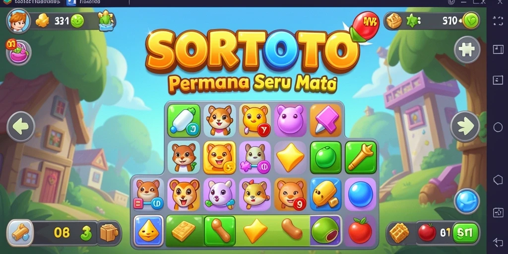 Tangkapan layar SORTOTO menampilkan gameplay Match-3 yang seru dan mengasyikkan.
