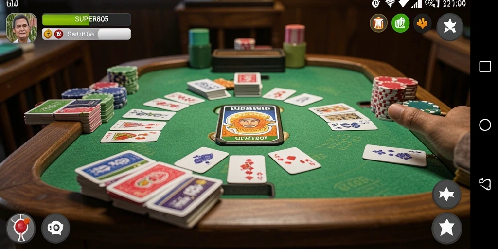 Screenshot gameplay <strong>SUPER805</strong> yang menunjukkan keseruan permainan Gaple.