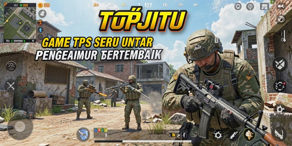 Gameplay mendebarkan dari TOPJITU dengan aksi tembak-tembakan yang seru.