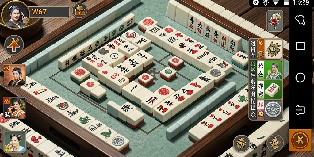 Tampilan gameplay Mahjong yang memikat dan interaktif.